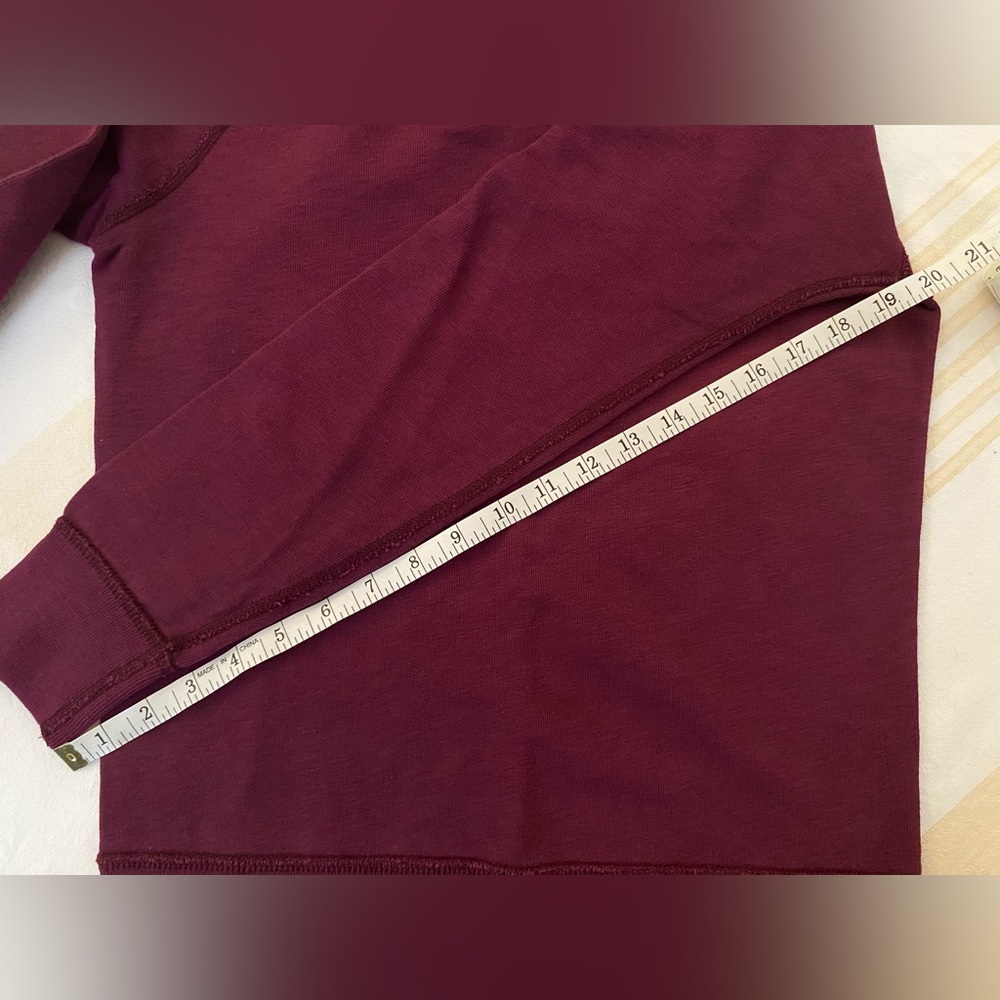 J. Crew NWT 🍇🍷100%Cotton Old School French Terry Raglan Sleeve Sweatshirt - Picture 10 of 10